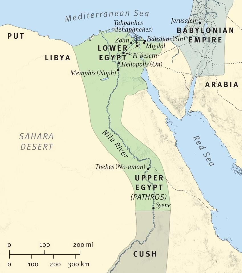 kart over bibelske Etiopia