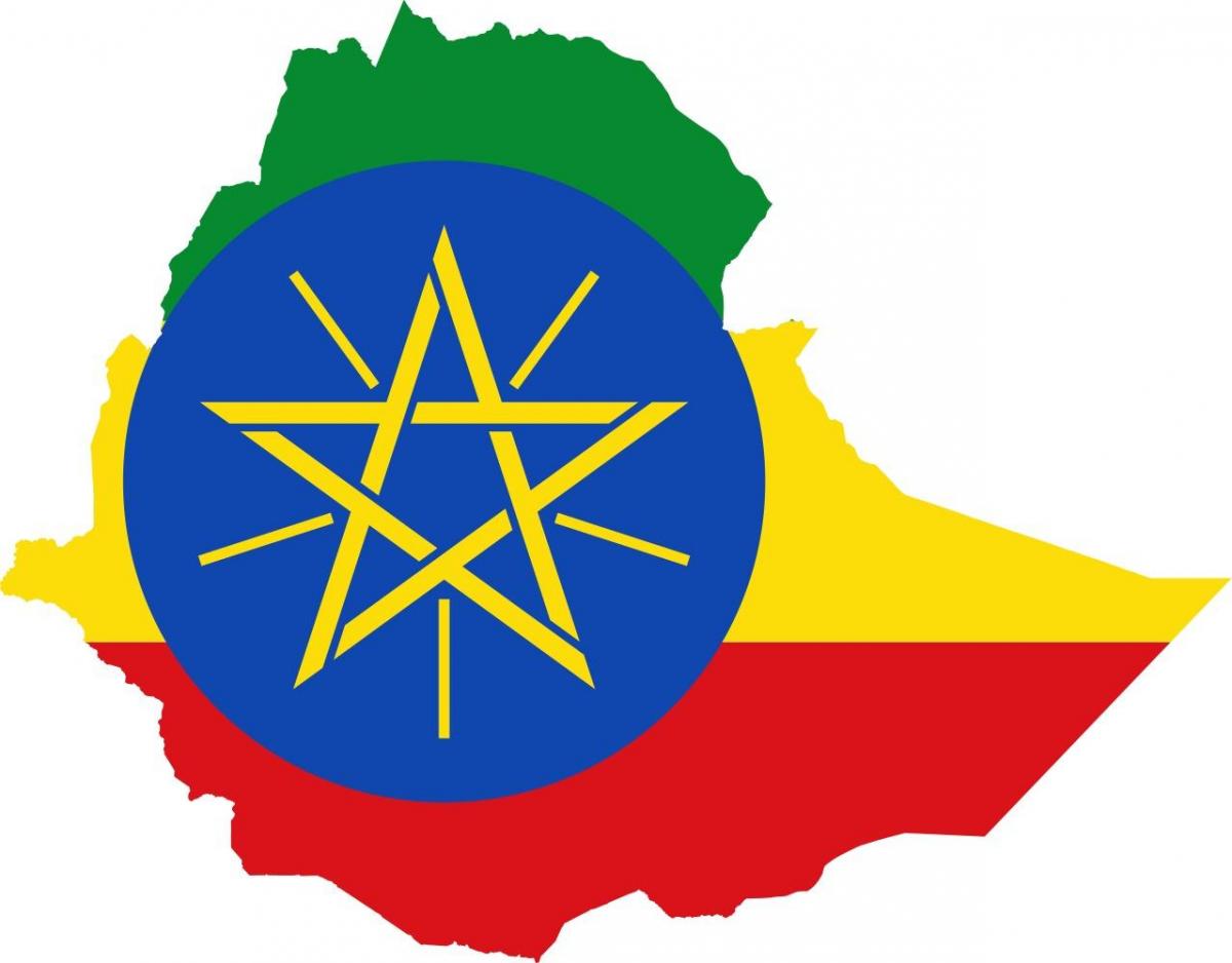 kart over Etiopia flagg