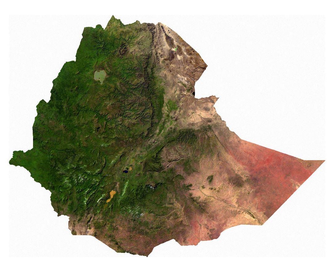 Etiopia satellitt kart