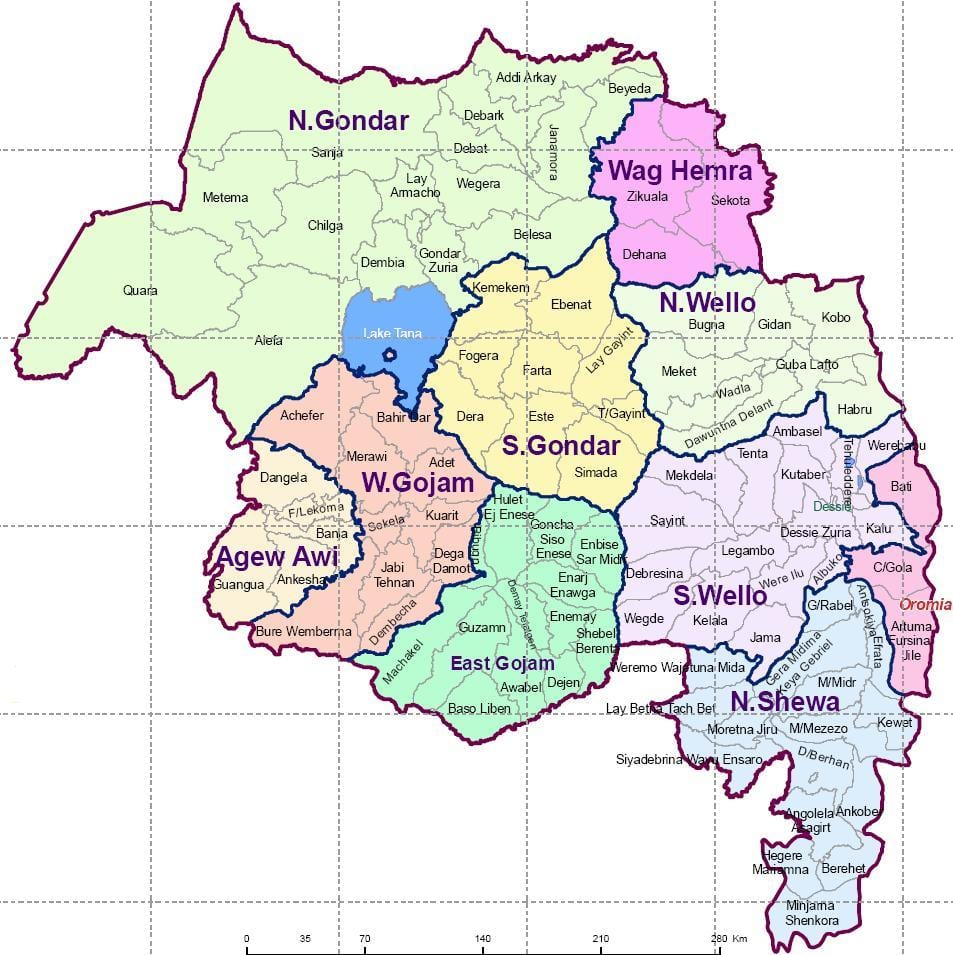 Gondar i etiopia kart