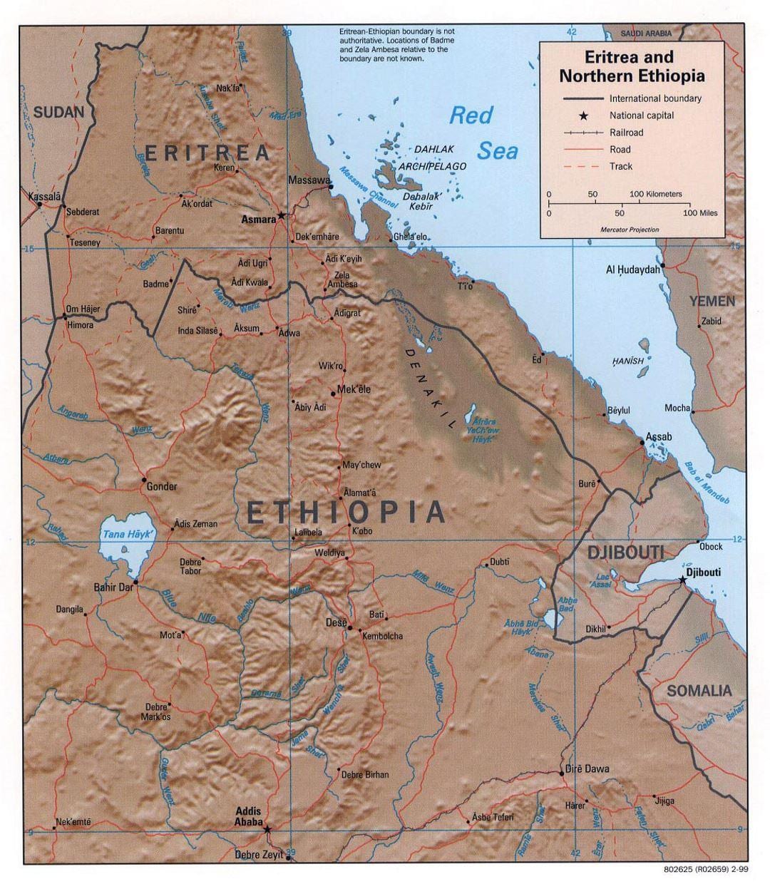 kart over nord-Etiopia