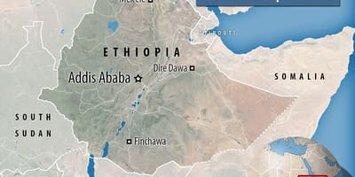 Danakil depresjon Etiopia kart
