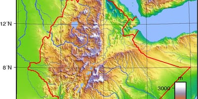 Etiopia høyde kartet