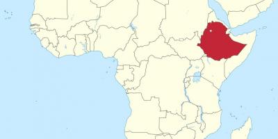 Kart over afrika som viser Etiopia