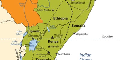 Kart av Etiopiske platået-afrika