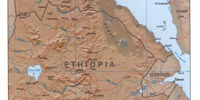 Kart over nord-Etiopia