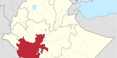 Kart over sør-Etiopia